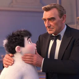 calm sean connery slaps person as a pixar disney character from up ( 2 0 0 9 ), unreal engine, octane render, 3 d render, photorealistic