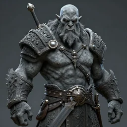 a digital art portrait of benedict cumberbatch as grey stone golem barbarian with long sword, dnd goliath character concept, 4 k, ultra detail, volumetric lighting, unreal engine, octane render