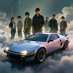 1 9 6 0's classic concept car from cyberpunk 2 0 7 7. art by jesper ejsing, feng zhu, makoto shinkai, lois van baarle, ilya kuvshinov, rossdraws. clouds by rhads. global light 3 d rtx hdr