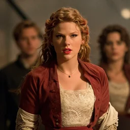 A badass photo of black taylor swift in the movie titanic, award winning photography, sigma 85mm Lens F/1.4, blurred background, perfect faces