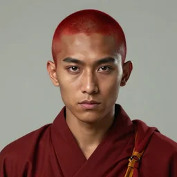 portrait of monk, sharp focus, octane render, ( ( brown skin ) ), ffxi, rpg, beautiful, unreal engine, symmetrical!!, maybelline, sephora, loreal, artstation, art by artgerm, rossdraws, art by karol bak, makeup, refraction, ( ( red hair ) ), cinematic, concept art, vsco