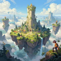 sky islands, highly detailed, magic fantasy, digital art, vibrant colors, keyframe illustration, trending on artstation, andreas rocha, sylvain sarrailh, darek zabrocki, finnian macmanus, dylan cole, liang mark, albert bierstadt, sung choi, peter mohrbacher, greg rutkowski