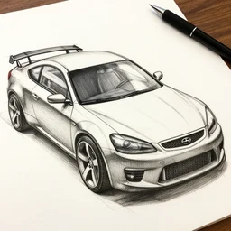 detailed drawing of a car