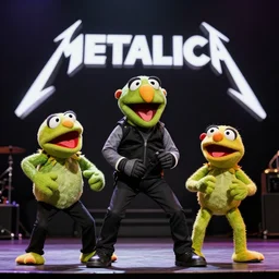metallica as muppets performing on stage, ultra realistic details, 8 k