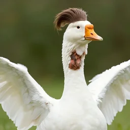 closeup portrait of ryan gosling dressed as a goose, feather suit, wings, natural light, sharp, detailed face, magazine, press, photo, steve mccurry, david lazar, canon, nikon, focus