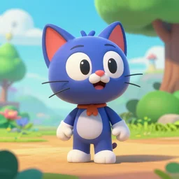 cat in the style of little big planet