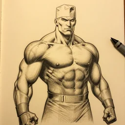 a muscular, cyborg version of the surgeon jan adams, illustration, graphic novel, graphite, marker art, crayon, paint, comic book, warm color palette, electric colors, tonal colors, 2 d, 8 k, natural lighting, amoled, moody lighting, diffraction grading, cel shading : : katsuhiro otomo