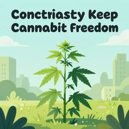 conspiracy to keep cannabis freedom to grow pot plants in backyards illegal, colorful whimsical fantasy, by chiho aoshima