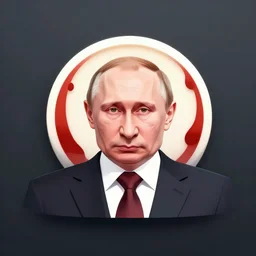 putin on an icon with a halo of blood, scary icon in hellish style, scary color art in 4 k
