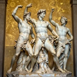 beautiful epic intricate colourful marble spartan sculpture by michelangelo buonarroti and by gian lorenzo bernini, gold flakes