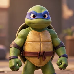 a cinematic anthropomorphic human ninja nturtle, half ninja turtle half human, facing camera, ultra realistic, canon, 3 5 mm, bokeh, coherent, warm colors