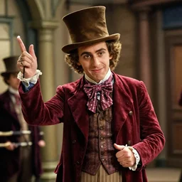 film still of Jordan Peterson playing Willy Wonka