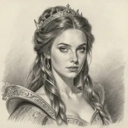 hyper realistic pencil drawing of a fantasy princess, muted water color, full portrait, detailed, rim light, diffused, intricate, by anna dittmann
