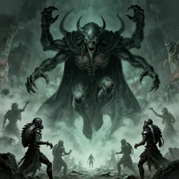 cthulu descending upon mortals sharing its maddening wisdom