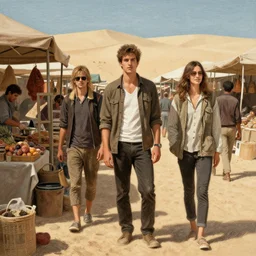 gossip girl on a desert market, masterpiece by Edgar Maxence and Ross Tran and Michael Whelan, gustav dore, 8k, octane render