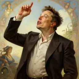 male cottagecore elon musk looking into the sky, intricate, swagger, highly detailed, digital painting, artstation, concept art, smooth, sharp, focus, illustration, art by artgerm and greg rutkowski and alphonse mucha