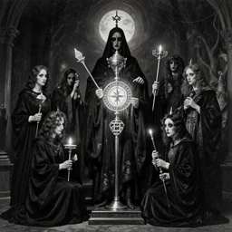 hermetic order of the golden dawn, vintage photo, victoriana, bw, creepy, atmospheric,