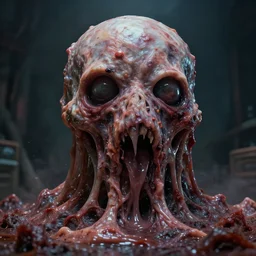 a horrific photograph of a disgusting amorphous blob!!!!!!!!!!, failed cosmetic surgery, ( ( ( ( ( ( ( ( lip filler ) ) ) ) ) ) ) ), 8 k, volumetric lighting, unreal engine, ultra - realistic, grotesque, nightmare fuel, dripping skin, david cronenberg, ren and stimpy