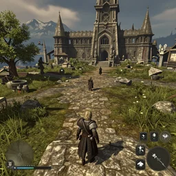 berghain in the middle of whiterun, 3 dgc, wide shot, skyrim, oblivion, pc game, gameplay screenshot