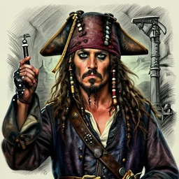 portrait,  old pirate captain, Dynamic lighting, cinematic, establishing shot, extremely high detail, foto realistic, cinematic lighting, pen and ink, intricate line drawings, post processed, concept art, artstation, matte painting, style by Raphael Lacoste, Eddie Mendoza