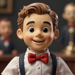 incredibly realistic, too detailed portrait of ventriloquism dummy gennady clinton, bump mapping, global illumination, unreal engine 5, 8 k, bokeh, d & d digital art, mark ryden, rob gonsalves