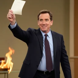 Steve Carell Steve Carell Steve Carell Steve Carell as Michael Scott waving a paper sheet on fire