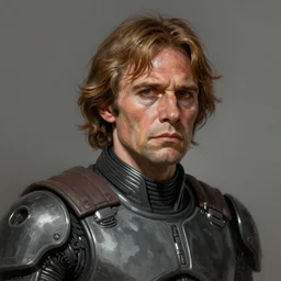 star wars portrait of a rutger hauer by greg rutkowski, jacen solo, very sad and relucant expression, wearing a biomechanical suit, scifi, digital painting, artstation, concept art, smooth, artstation hq.