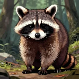 a racoon in Berserk style