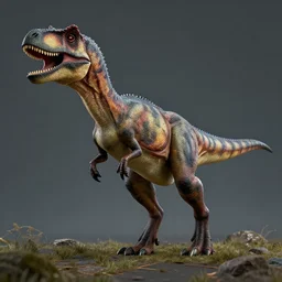Full body pose of velociraptor in style of Dave Hill Photograph