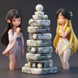 marble tower by 司 机 and 黄 凤 年 啊, fenghua zhong, ruan jia. fine details, trending on artstation. nexon, tencent, netease, huaban, wechat, bilibili, neowiz, kakao games