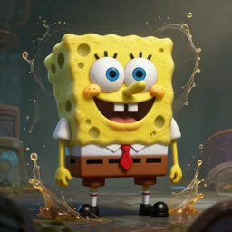 amazing portrait of gangster spongebob, deiv calviz, splash art, natural light, elegant, intricate, fantasy, atmospheric lighting, by greg rutkowski, league of legends splash art, hd wallpaper, ultra high details