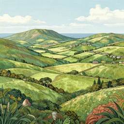 a beautiful landscape of reunion island intricate ultradetailed illustration by josan gonzalez, trending on artstation