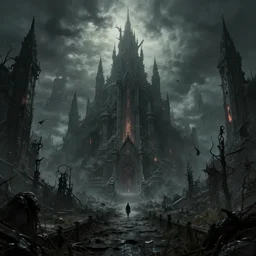 epic lovecraftian cityscape