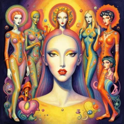 psychedelic, speak no evil. by alex grey, beksinski, lisa frank, giger, karol bak, greg hildebrandt, mark brooks, takato yamamoto
