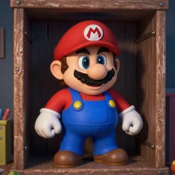 grainy photo of nes mario as a creepy monster in a closet, harsh flash
