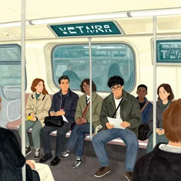 parisian subway life, illustration by victo ngai, studio muti, malika favre