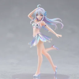 James Jean isolated romantic fighting girl vinyl figure, figure photography, dynamic pose, holographic undertones, glitter accents on figure, anime stylized, accurate fictional proportions, high delicate details, ethereal lighting - H 640