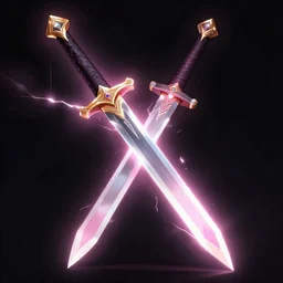something with a sword and pink lightning