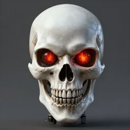 red fiery eyes spawn - terminator skull - ghost rider - hybrid, supervillains, intricate artwork, concept art, eyes octane render, deviant art, cinematic, key art, hyperrealism, iridescent accents, portrait photograph, in hell, nikon 3 5 mm, ridley scott, moebius, dan mumford, jim lee