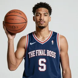 airbrushed portrait of 'The Final Boss of Basketball'