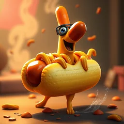 corndog dog, 4 k, trending on artstation