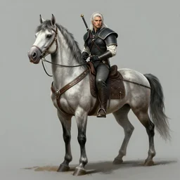 The Witcher as a centaur, epic dungeons and dragons character design, portrait
