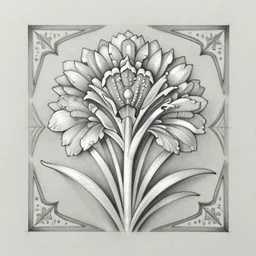 graphite and white charcoal on toned paper sketch symmetrical!! portrait of floral! borderlands 3 psycho, intricate, elegant, highly detailed, digital art, artstation, smooth, sharp focus, illustration