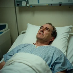 7 0 s movie still of a old glass man in the hospital, cinestill 8 0 0 t 3 5 mm eastmancolor, heavy grain, high quality, high detail