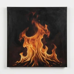 fire in the sky, elegant design by chuck close, charcoal on canvas