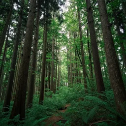 Oversaturated photo of a forest