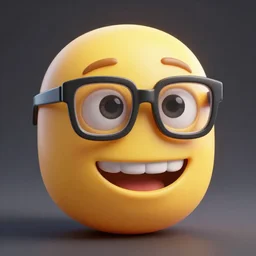 nerd emoji, hyperrealism, volumetric lighting, shadow depth, hyperrealism, realism, 8k