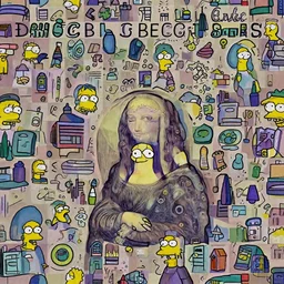 Marge Simpson as the Mona Lisa
