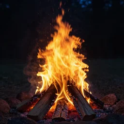 photo of a camp fire underwater, highly - detailed