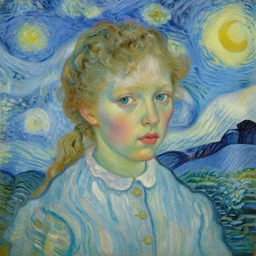 high quality high detail painting by vincent van gogh, hd, young pale girl, photorealistic lighting